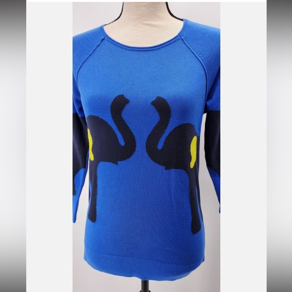 Crown & Ivy NWT Blue Elephant Sweater, Sz PS